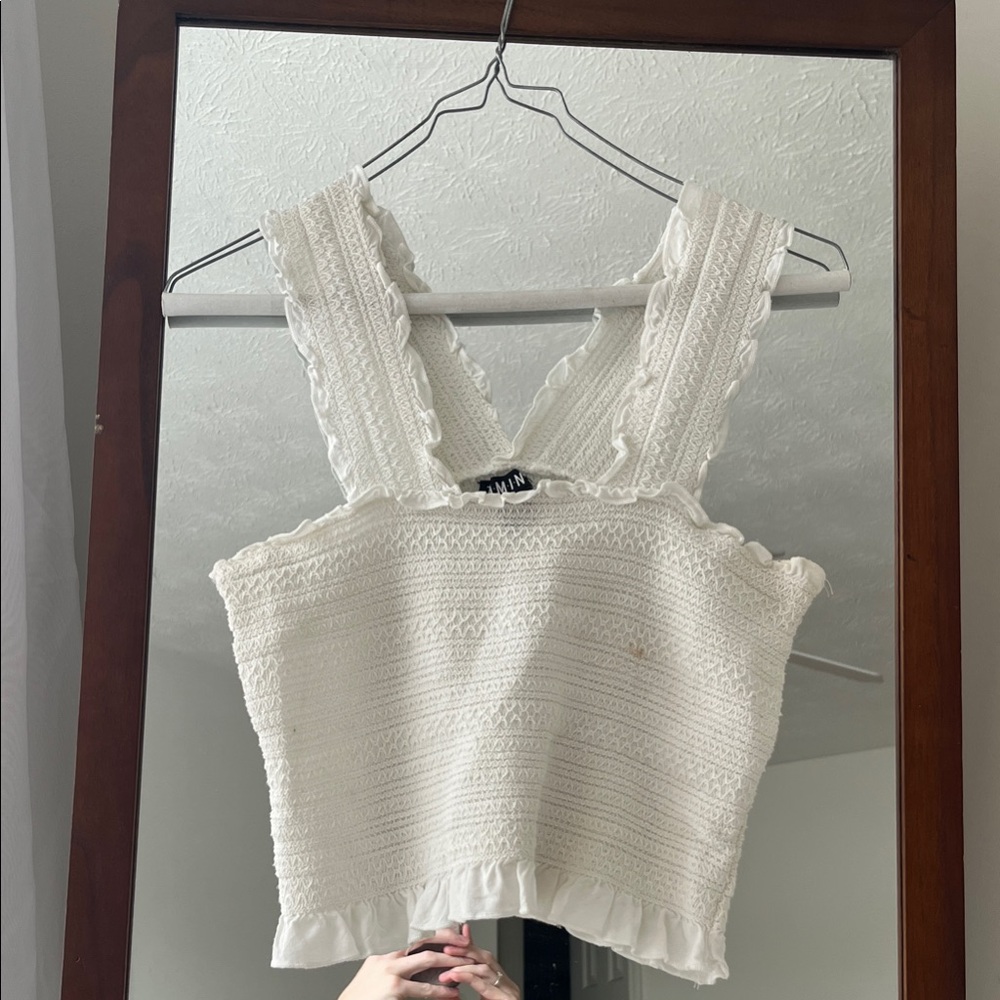 (Not Zara)White Knit Crop Top/blouse
